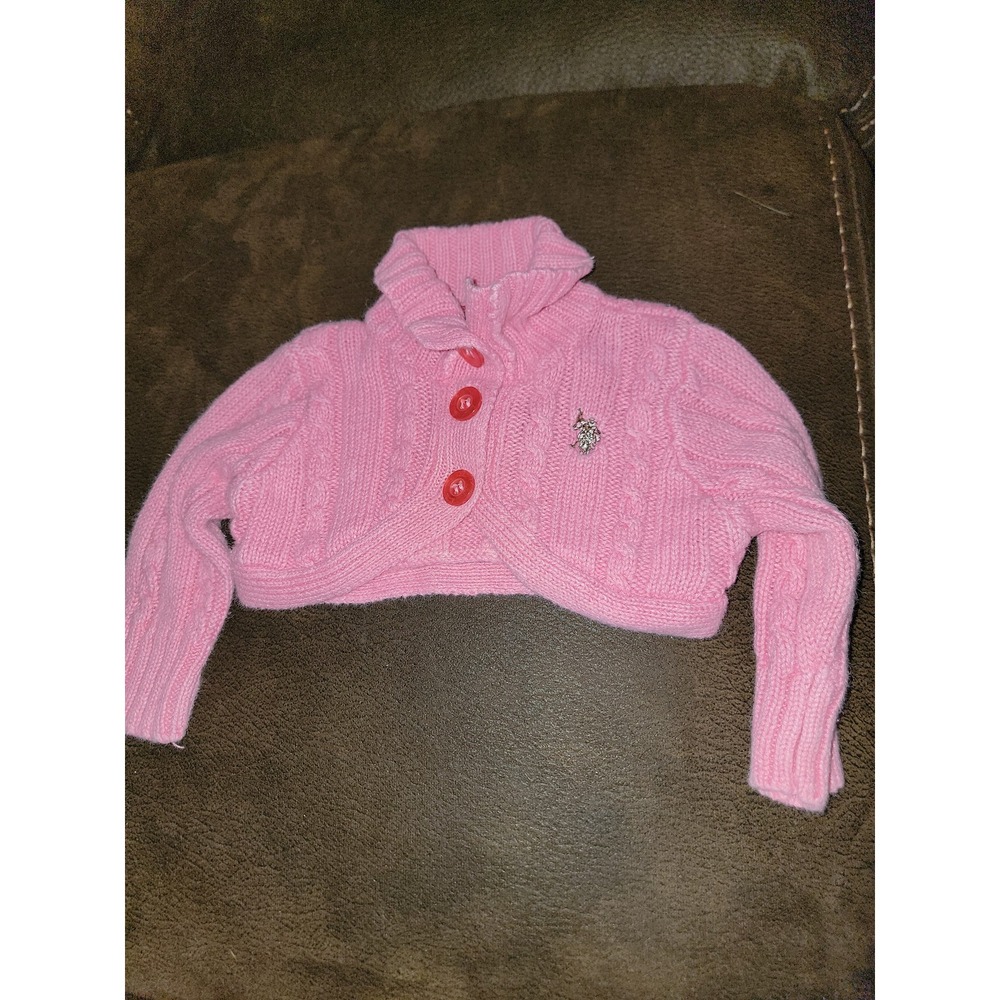 US polo association cropped pink sweater size 12 months